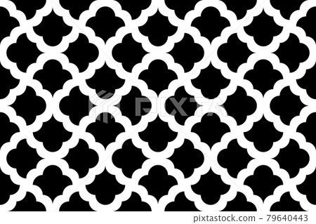Flower geometric pattern. Seamless vector background. White and black ornament Flower geometric pattern. Seamless vector background. White and black ornament 79640443