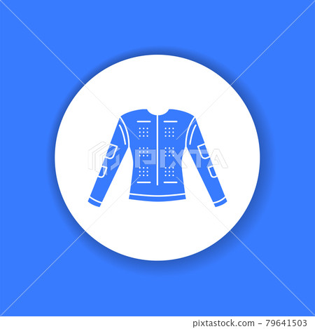 VR haptic suit black glyph icon. Virtual reality experience. Pictogram for web page, mobile app, promo. VR haptic suit black glyph icon. Virtual reality experience. Pictogram for web page, mobile app, promo. 79641503