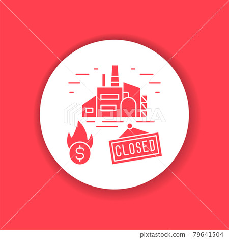 Factory production closing color icon. Economic... - Stock Illustration ...