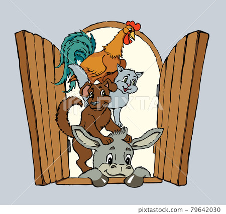 Vector drawing. The Bremen Town Musicians 79642030