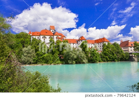 Famous medieval castles of Europe - pictorial Fussen in Bavaria . Germany travel and historic landmarks Famous medieval castles of Europe - pictorial Fussen in Bavaria . Germany travel and historic landmarks 79642124