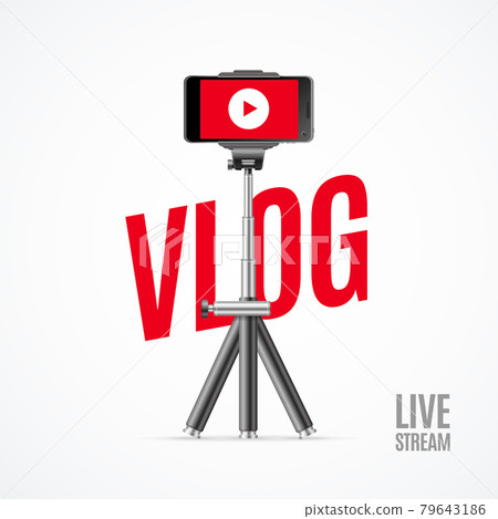 Vlogging Concept with Realistic Detailed 3d Phone. Vector 79643186