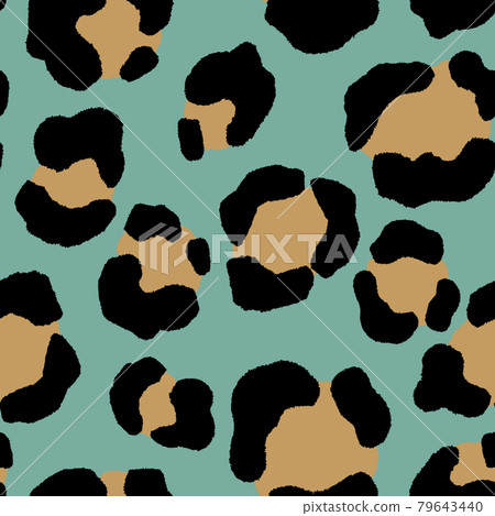 Abstract modern leopard seamless pattern. Animals trendy background. Green and beige decorative vector stock illustration for print, card, postcard, fabric, textile. Modern ornament of stylized skin Abstract modern leopard seamless pattern. Animals trendy background. Green and beige decorative vector stock illustration for print, card, postcard, fabric, textile. Modern ornament of stylized skin 79643440
