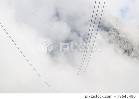 Cable for cable car in fog or clouds 79643496