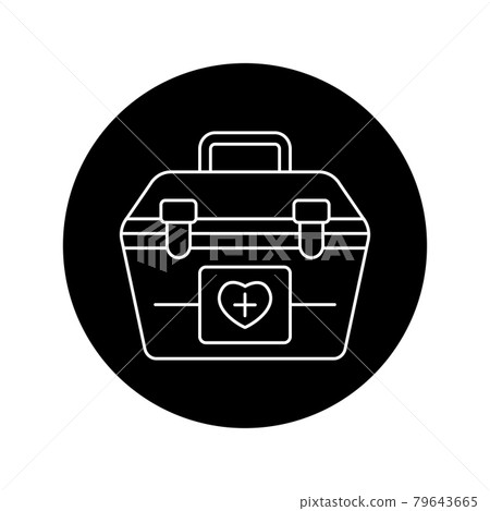 Box container color line icon. Donor program. 79643665