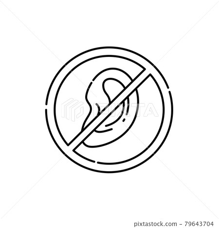 Loss hearing color line icon. Disability. Isolated vector element. 79643704