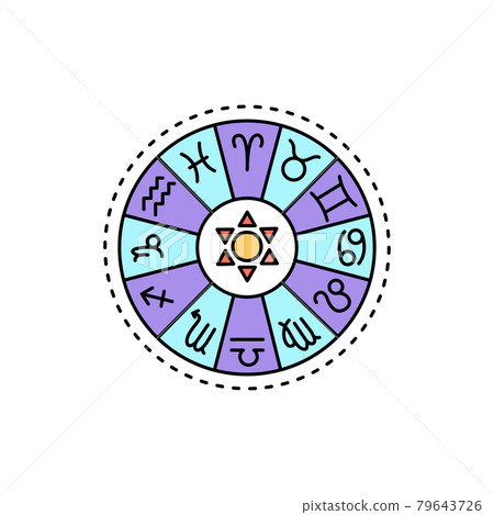 Horoscope symbol line icon. Isolated vector element. Horoscope symbol line icon. Isolated vector element. 79643726