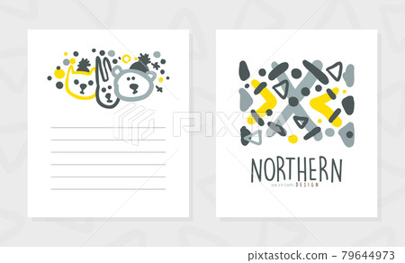 Northern Invitation Card Template Design, Discovery Expedition, Exploration, Outdoor Wilderness Adventure Vector Illustration 79644973