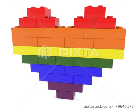 Abstract heart of toy bricks Abstract heart of toy bricks 79645175