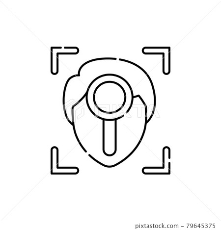 Face identification olor line icon. ID and verifying person. Pictogram for web page, mobile app, promo. 79645375