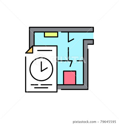 Apartment rental olor line icon. Pictogram for web page, mobile app, promo. Apartment rental olor line icon. Pictogram for web page, mobile app, promo. 79645595