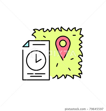 Land rental olor line icon. Pictogram for web page, mobile app, promo. Land rental olor line icon. Pictogram for web page, mobile app, promo. 79645597