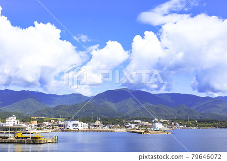 Ryotsu Port seen from the car ferry Ryotsu Port seen from the car ferry 79646072
