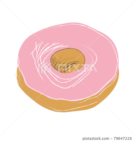 Realistic round donut on white background - Vector Realistic round donut on white background - Vector 79647228