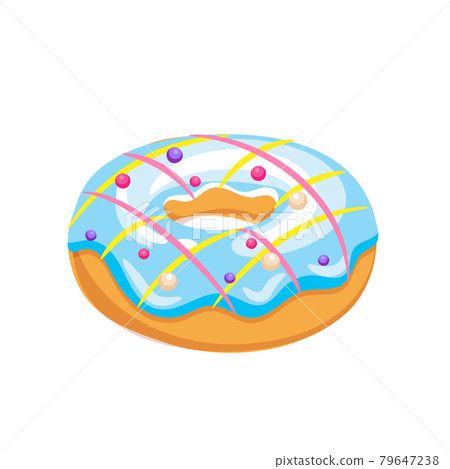 Realistic round donut on white background - Vector Realistic round donut on white background - Vector 79647238