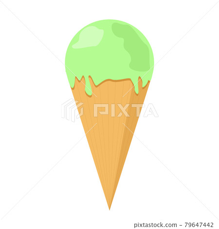 Realistic ice cream on white background - Vector 79647442
