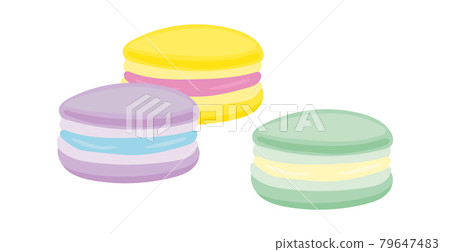 Realistic multicolored cupcakes on a white background - Vector Realistic multicolored cupcakes on a white background - Vector 79647483