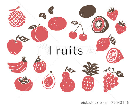 水果復古矢量集 水果復古矢量集 79648136