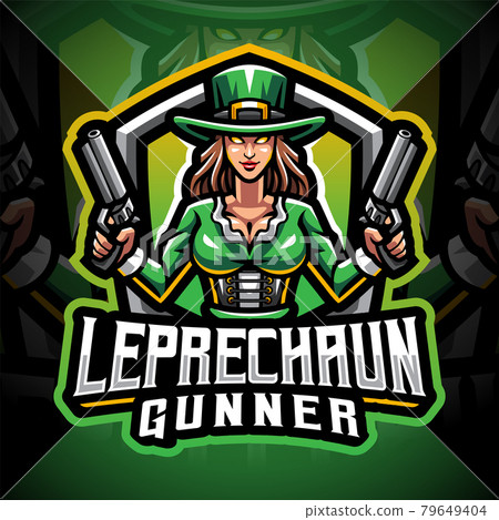 Leprechaun gunner girls esport mascot logo 79649404