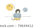 Illustration of a girl who is not good at studying 79649412