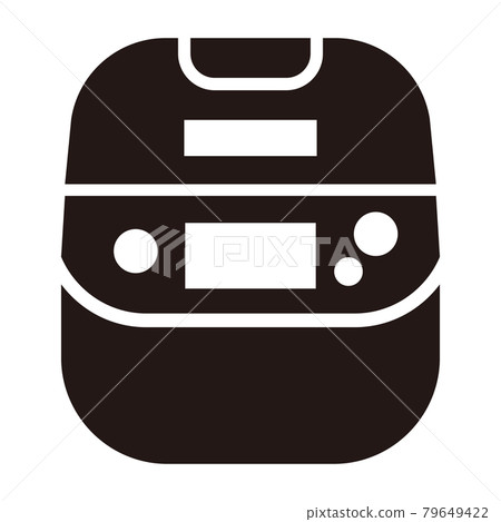 Simple rice cooker icon / black and white 79649422