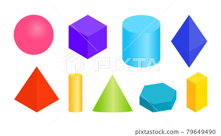 Gradient volumetric geometric 3d forms set verctor Gradient volumetric geometric 3d forms set verctor 79649490