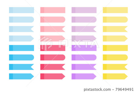 Colored pastel flat office note sticker set vector 79649491