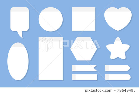 Notes planning sticker white paper tape set vector Notes planning sticker white paper tape set vector 79649493