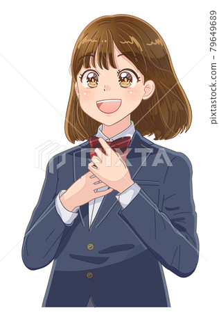 對事業抱有希望的高中生動漫插畫 對事業抱有希望的高中生動漫插畫 79649689