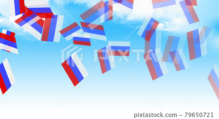 Russian flag sky background 79650721