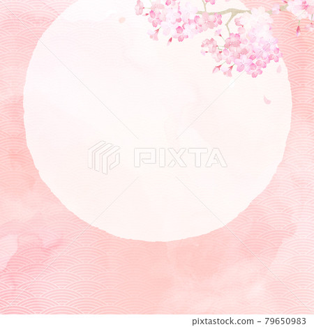 Cherry blossom watercolor frame material Cherry blossom watercolor frame material 79650983