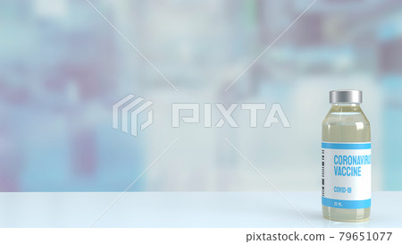 The vaccine on white table in science laboratory research  for sci or medical concept 3d rendering 79651077