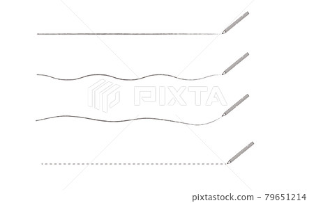Underline set drawn with a pencil, hand-painted style 79651214