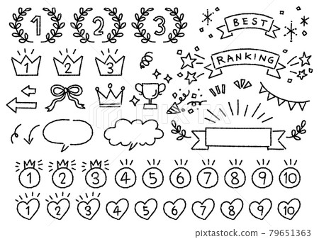 Cute handwritten ranking icon set (rough lines) Cute handwritten ranking icon set (rough lines) 79651363