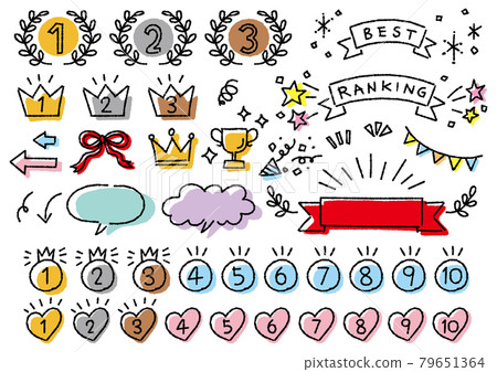 Cute handwritten ranking icon set (rough lines) Cute handwritten ranking icon set (rough lines) 79651364