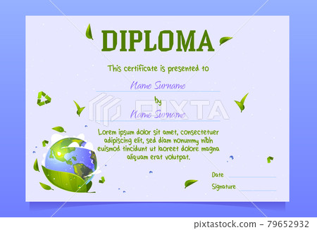 Diploma presented for ecology with Earth planet 79652932