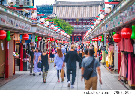 Tokyo cityscape in Japan First day of the 4th declaration ... Mutant strain infection explosion ... Olympics "madness" ... People at Sensoji Temple ... = July 12 Tokyo cityscape in Japan First day of the 4th declaration ... Mutant strain infection explosion ... Olympics "madness" ... People at Sensoji Temple ... = July 12 79653893