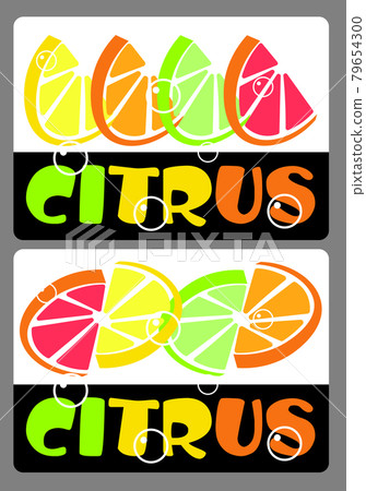 citrus sticker with lime, lemon, orange and grapefruit citrus sticker with lime, lemon, orange and grapefruit 79654300