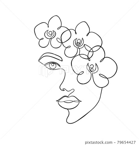 Minimal woman face 79654427