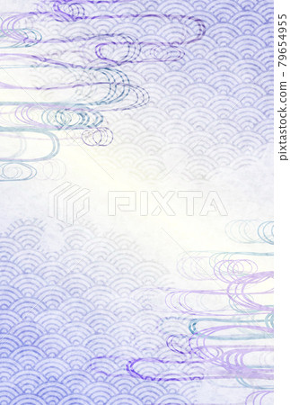 Mourning Japanese pattern postcard background Mourning Japanese pattern postcard background 79654955