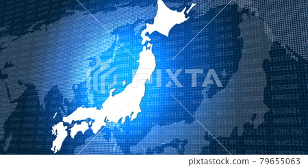 Japan and world map, digital background 79655063