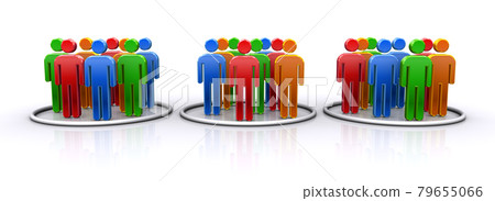 Multiple groups of humanoid icons - Stock Illustration [79655066] - PIXTA