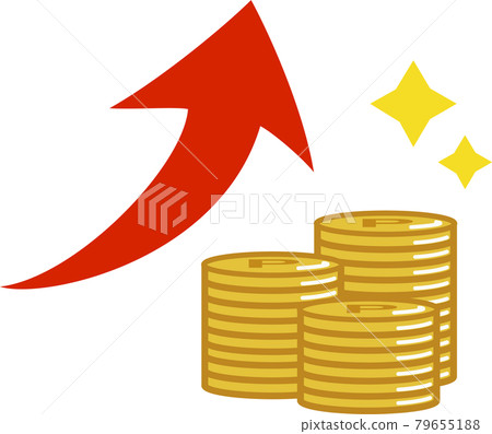 Points up coins and arrows 79655188