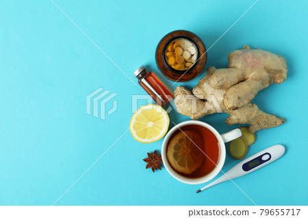 Concept of alternative cold treatment, space for text 79655717