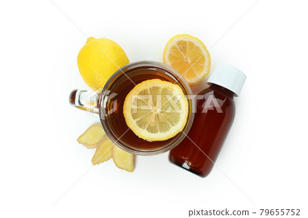 Concept of alternative cold treatment isolated on white background Concept of alternative cold treatment isolated on white background 79655752