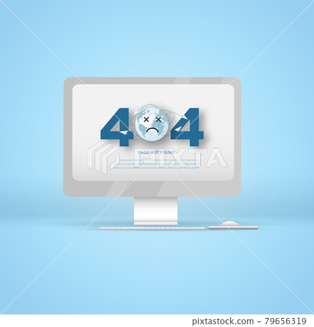 Page not found 404. 404 error page with world cartoon and  paper Origami plane flying in traffic congestion concept. Link to empty non existent page. view computer desktop workers repairs website 79656319