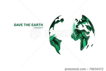 Earth Day. World Environment day. 3d paper cut eco friendly design. Paper carving layer green leaves shapes with shadow Eco concept. Save the earth. Happy Eco Background social poster save the planet Earth Day. World Environment day. 3d paper cut eco friendly design. Paper carving layer green leaves shapes with shadow Eco concept. Save the earth. Happy Eco Background social poster save the planet 79656472