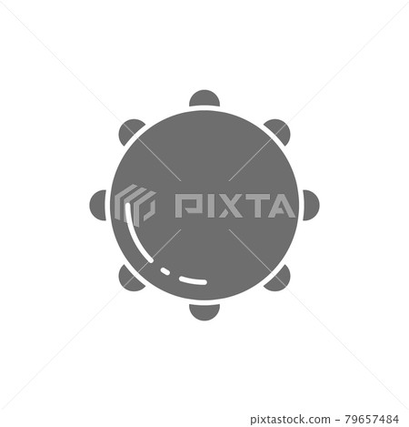 Tambourine, timbrel, percussion, musical instrument grey icon. Tambourine, timbrel, percussion, musical instrument grey icon. 79657484