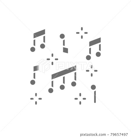 Vector music notes grey icon. Isolated on white background Vector music notes grey icon. Isolated on white background 79657497