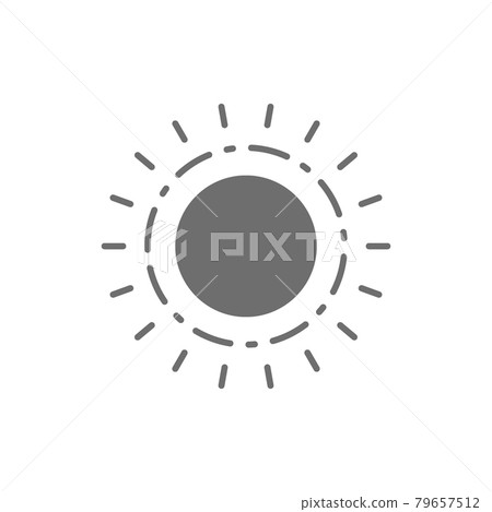 Sun, heat, summer grey icon. Isolated on white background Sun, heat, summer grey icon. Isolated on white background 79657512